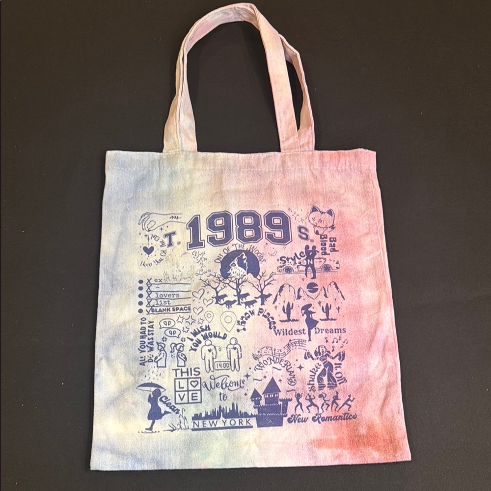 Taylor Swift 1989 Eras Tour Graphic Tote tie dye Bag